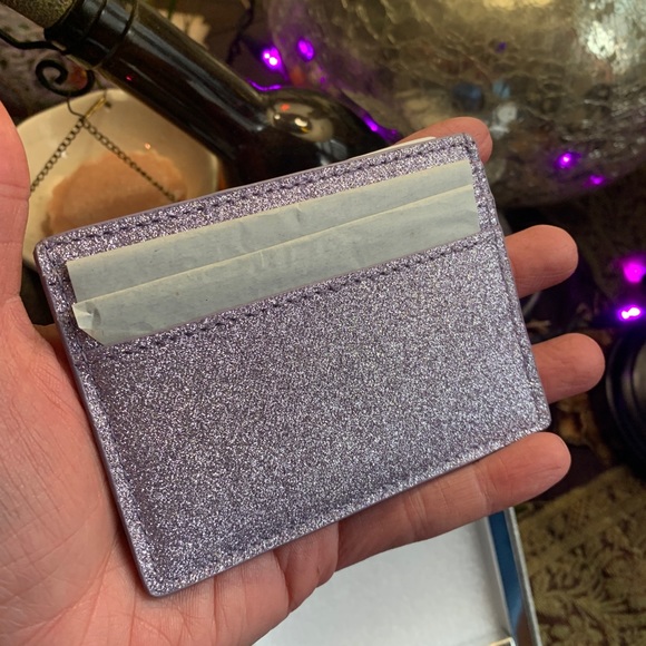 Authentic Kate Spade smooth glitter leather card case in box - Picture 5 of 8